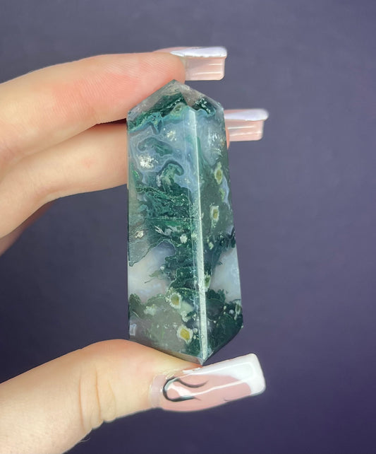 Small Moss Agate Tower