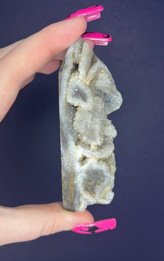 Druzy Agate Raw Tower